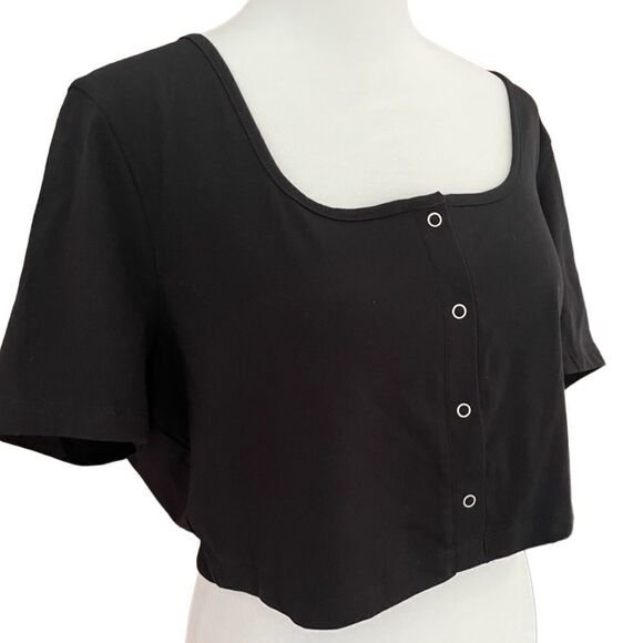 ASOS Design black snap front crop top size 14. - Picture 4 of 5